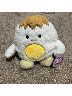 NWT 7” Fried Egg Plush Bean Filled Sitting BumBumz Toy by Russ